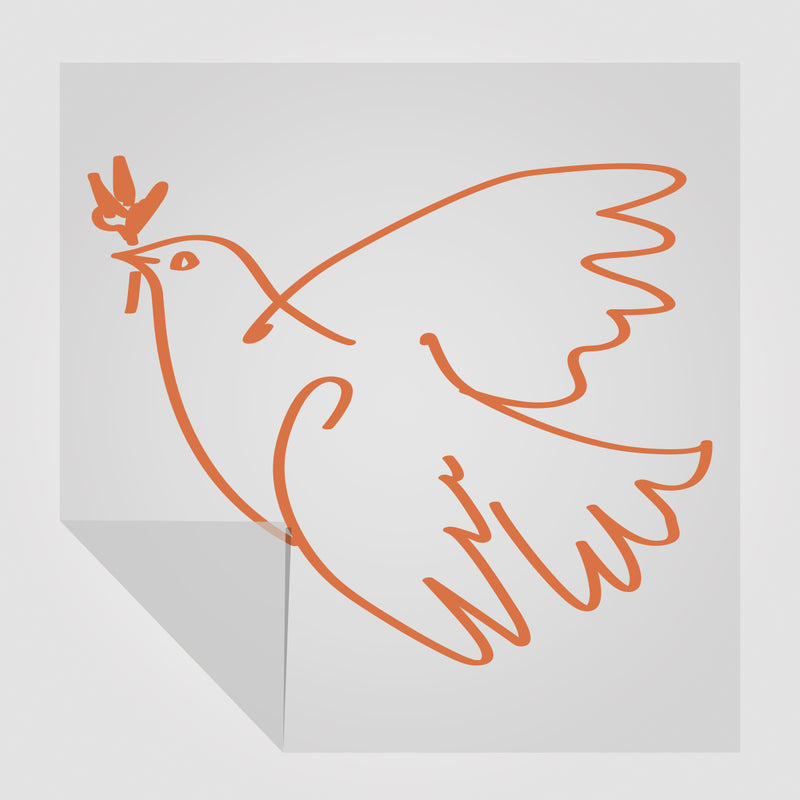 Friedenstaube Foliensticker weiss