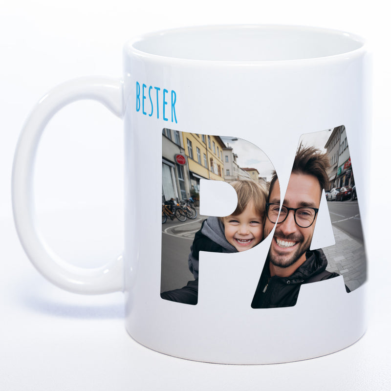 Tasse "Bester Papa der Welt" mit eigenen Fotos | Garantiert spülmaschinenfest