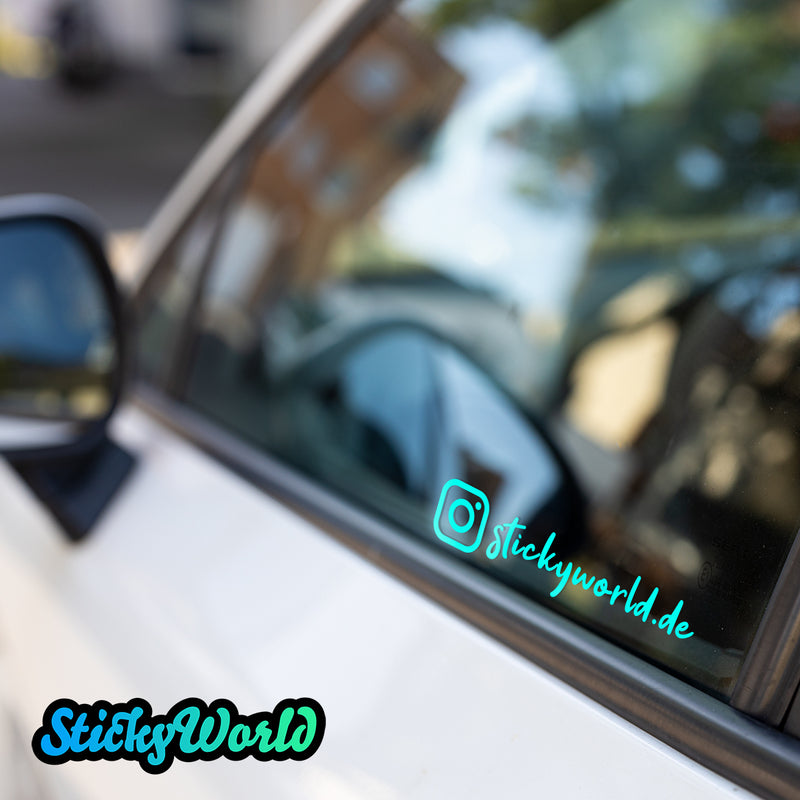 Social Media Sticker mit Deinem Namen in Sonderfarben GLITZER, REFLEKTOR, HOLO, GOLD, SILBER, NEON, FARBWECHSEL, MILCHGLAS