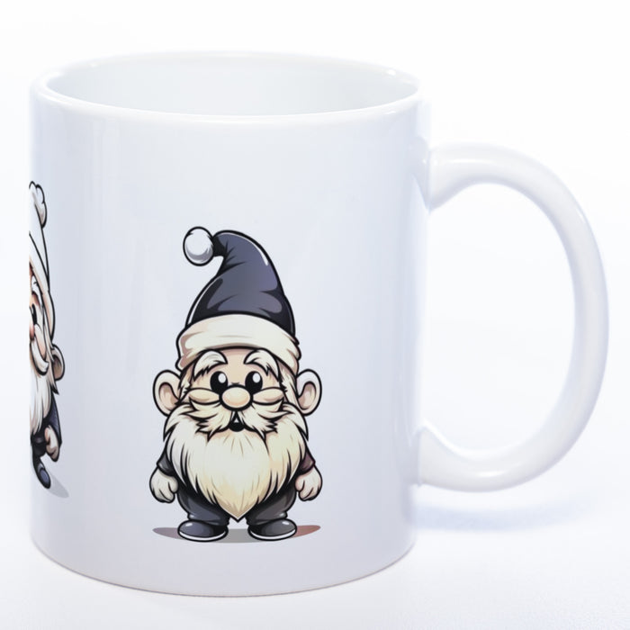 süßes Wichtelgeschenk, tolle Geschenkidee: Kaffeetasse mit Weihnachts Wichteln in der Farbe weiß