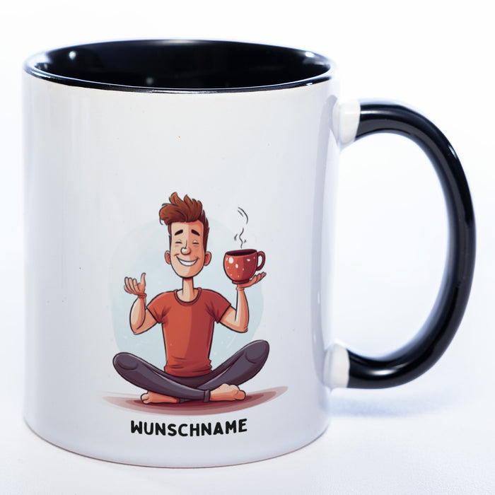 Motiv-Tasse Yoga Tee-Meditator mit Wunschnamen - Teetasse StickyWorld Exclusive spüülmaschinenfest