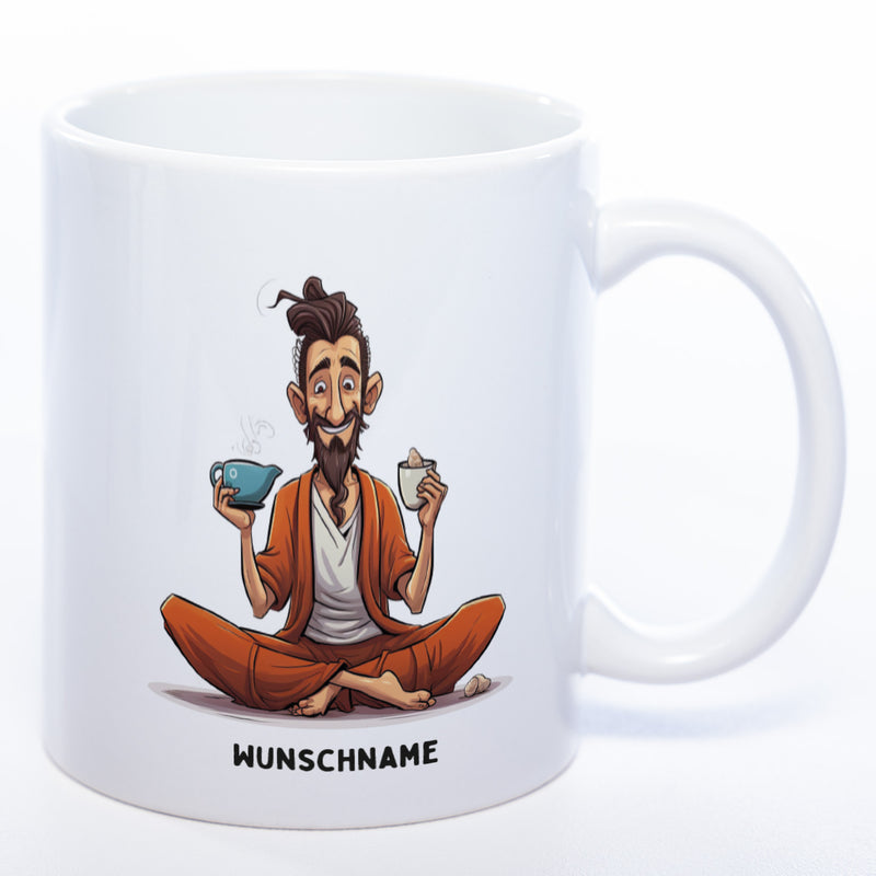 Motiv-Tasse Yoga Balance Bruder mit Wunschnamen  - Teetasse StickyWorld Exclusive spülmaschinenfest