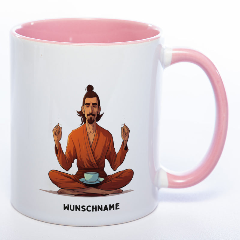Motiv-Tasse  Yogamann  mit Wunschnamen - Teetasse StickyWorld Exclusive spülmaschinenfest