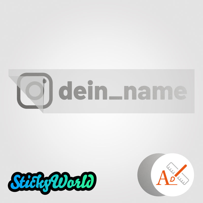 Social Media Sticker mit Deinem Namen in Sonderfarben GLITZER, REFLEKTOR, HOLO, GOLD, SILBER, NEON, FARBWECHSEL, MILCHGLAS