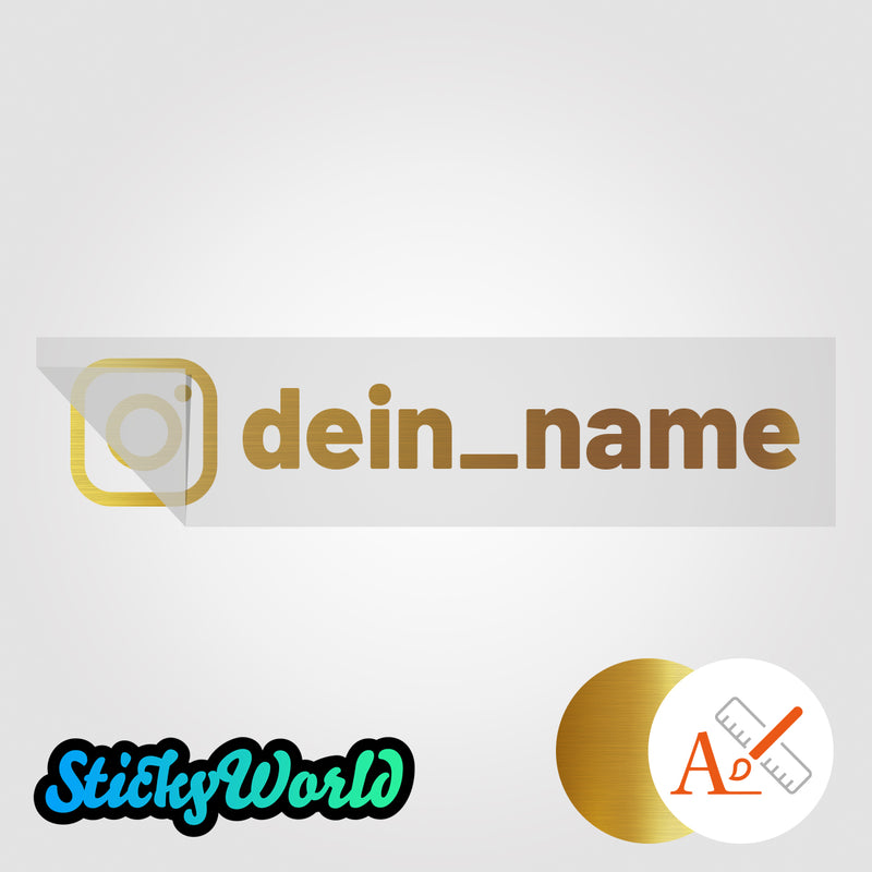 Social Media Sticker mit Deinem Namen in Sonderfarben GLITZER, REFLEKTOR, HOLO, GOLD, SILBER, NEON, FARBWECHSEL, MILCHGLAS