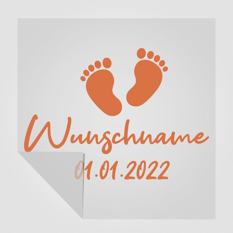 Geburt | Babyname + Geburtsdatum, Motiv: Fußabdrücke