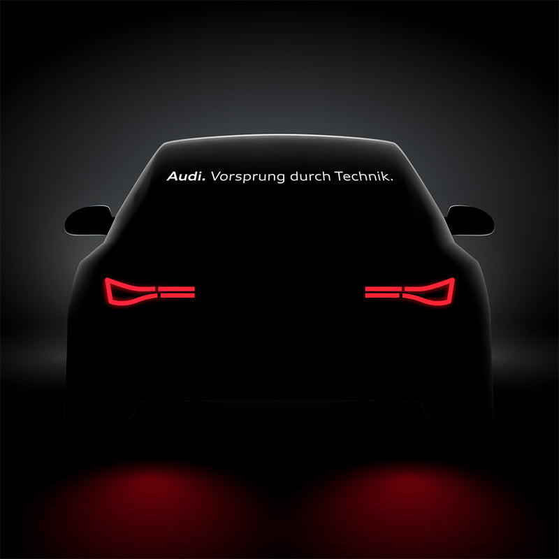 Audi. Vorsprung durch Technik. Heckscheibe | Jetzt online gestalten