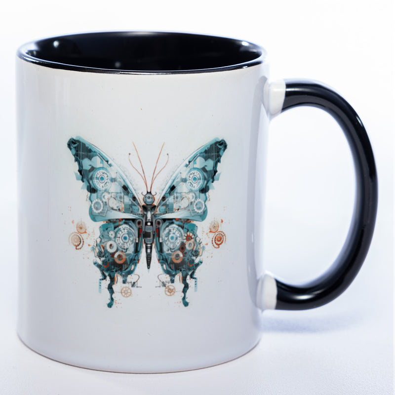 Tasse mit kunstvollem Schmetterling 2 - Kaffeetasse spülmaschinenfest