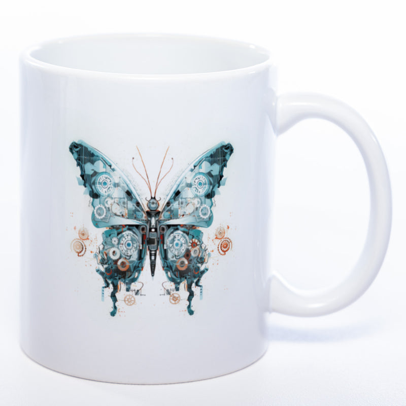 Tasse mit kunstvollem Schmetterling 2 - Kaffeetasse spülmaschinenfest