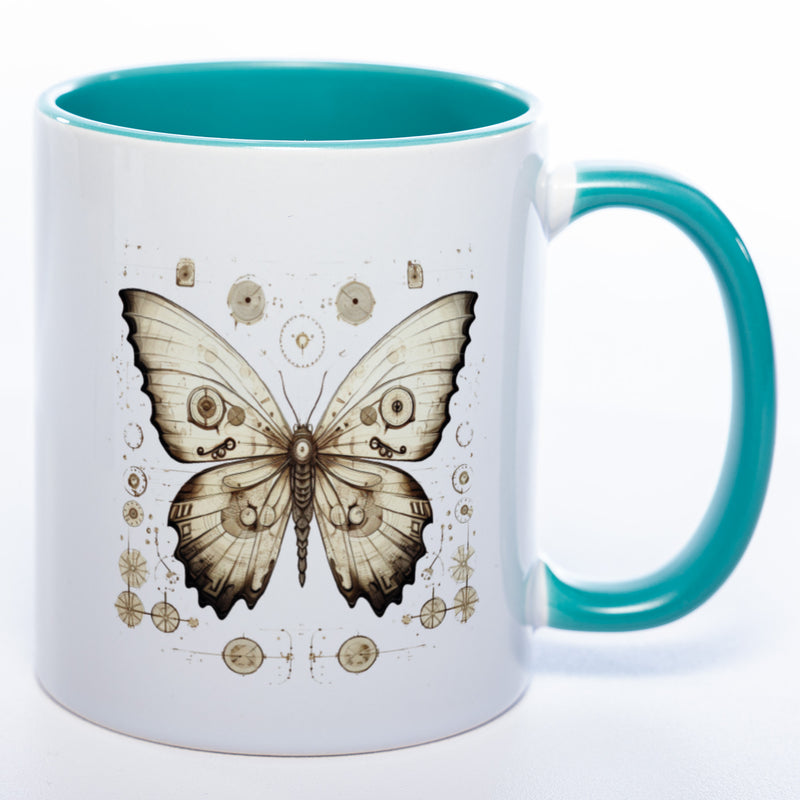 Tasse mit kunstvollem Schmetterling - Kaffeetasse spülmaschinenfest