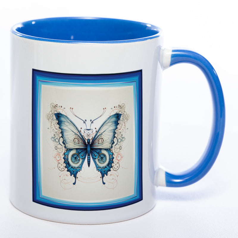 Tasse mit kunstvollem Schmetterling 4 - Kaffeetasse spülmaschinenfest