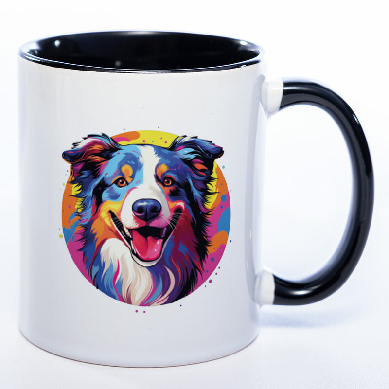 Mug Art Tasse mit Border Collie Motiv  2 & wahlweise mit NAMEN - Kaffeetasse StickyWorld Exclusive