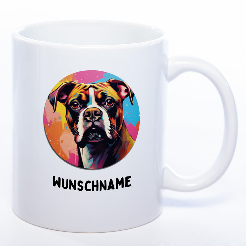 Mug Art Tasse mit Boxer Motiv 3 & wahlweise mit NAMEN - Kaffeetasse StickyWorld Exclusive