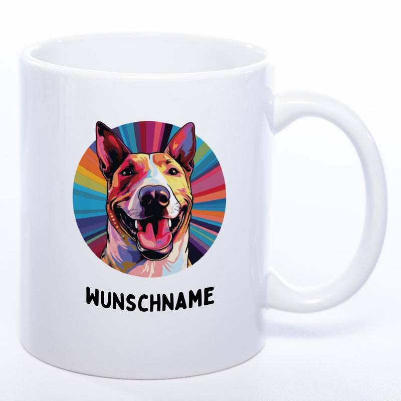 Mug Art Tasse mit Bullterrier Motiv & wahlweise mit NAMEN- Kaffeetasse StickyWorld Exclusive