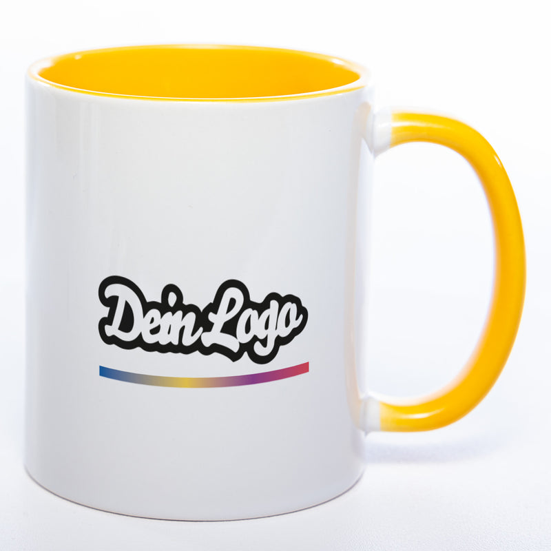 Spülmaschinenfeste Tasse mit Firmenlogo (beidseitig) | Jetzt selbst gestalten!