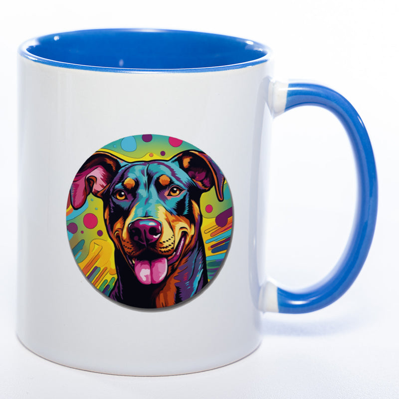 Mug Art Tasse mit Dobermann Motiv 3 wahlweise mit NAME - Kaffeetasse StickyWorld Exclusive