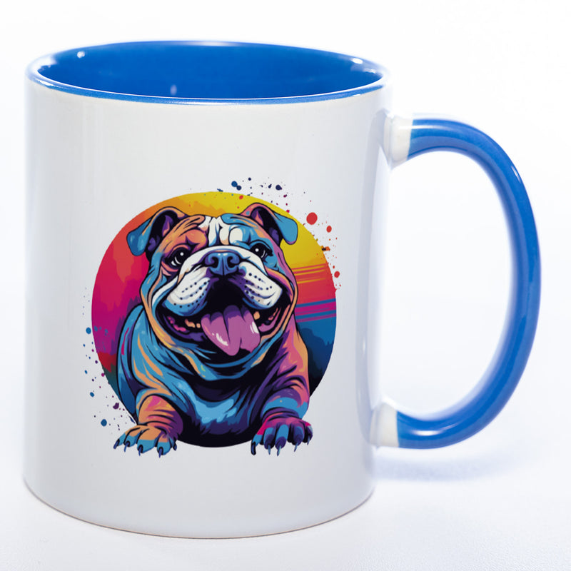 Mug Art Tasse mit Englischer Bulldogge Motiv  & wahlweise mit NAMEN - Kaffeetasse StickyWorld Exclusive