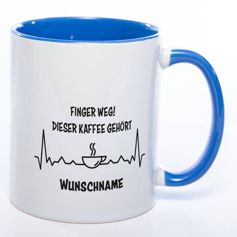 Spülmaschinenfeste Tasse mit Spruch "Finger weg! Dieser Kaffee gehört..." - Tolle Geschenkidee