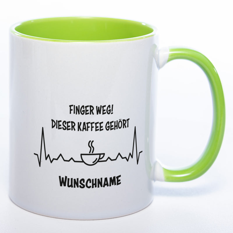 Spülmaschinenfeste Tasse mit Spruch "Finger weg! Dieser Kaffee gehört..." - Tolle Geschenkidee