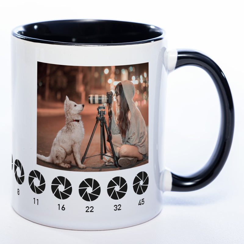 Spülmaschinenfeste Tasse "Fotograf" mit Foto (HD Druck) | Jetzt selbst gestalten!