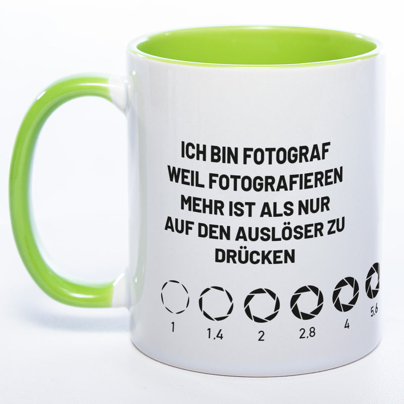 Spülmaschinenfeste Tasse "Fotograf" mit Foto (HD Druck) | Jetzt selbst gestalten!