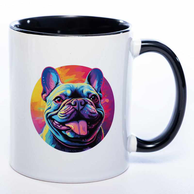 Mug Art Tasse mit Französische Bulldogge Motiv & wahlweise mit NAMEN  - Kaffeetasse StickyWorld Exclusive