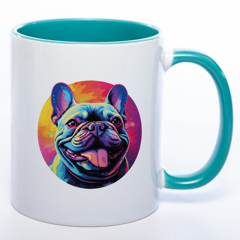 Mug Art Tasse mit Französische Bulldogge Motiv & wahlweise mit NAMEN  - Kaffeetasse StickyWorld Exclusive