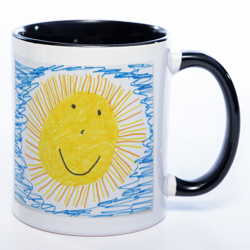 Kinder-Gemälde-Tasse mit Foto + Name (HD Druck) spülmaschinenfest | Jetzt selbst gestalten!