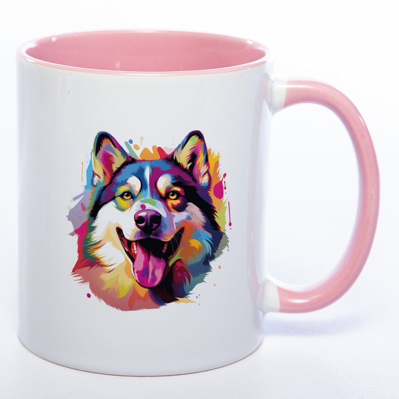 Mug Art Tasse mit Husky wahlweise mit NAME - Kaffeetasse StickyWorld Exclusive
