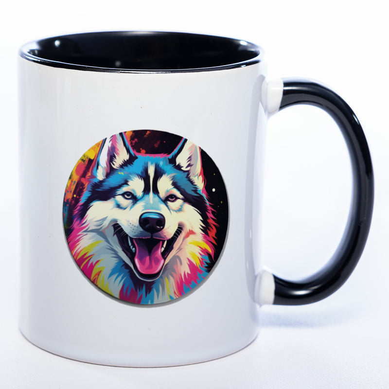 Mug Art Tasse mit Husky Motiv 2 wahlweise mit NAME - Kaffeetasse StickyWorld Exclusive
