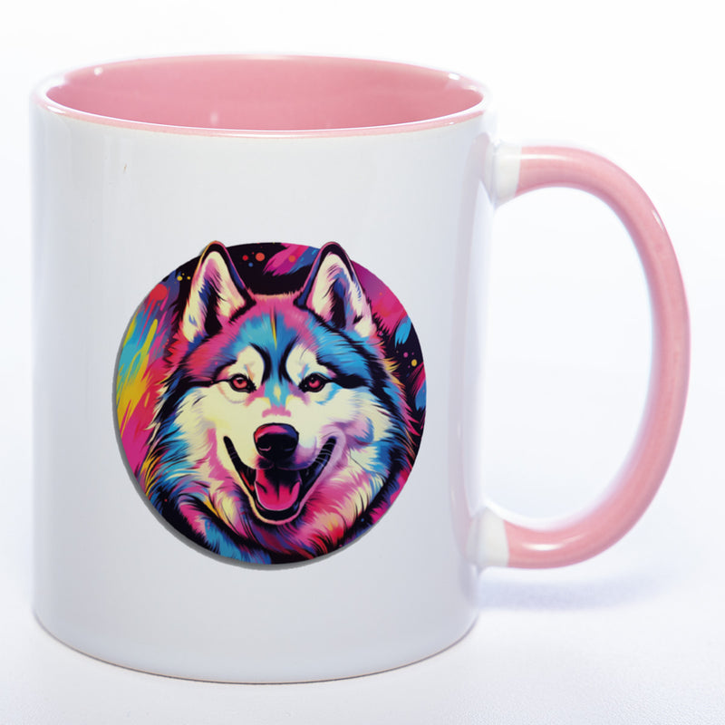 Mug Art Tasse mit Husky Motiv 4 wahlweise mit NAME - Kaffeetasse StickyWorld Exclusive