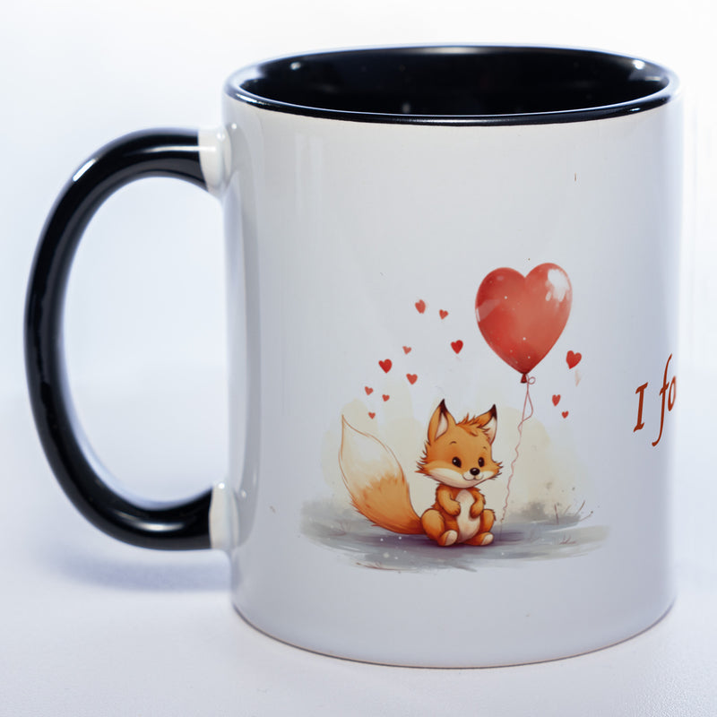 Spülmaschinenfeste Motiv-Tasse mit Spruch "I fox you" - süße Kaffeetasse in vielen Farben