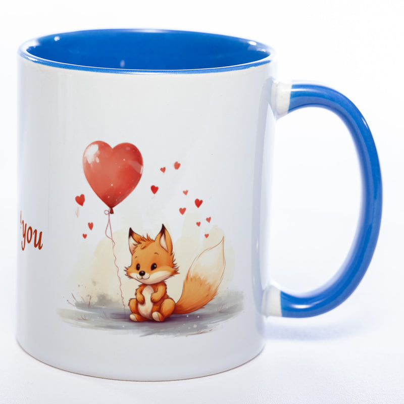 Spülmaschinenfeste Motiv-Tasse mit Spruch "I fox you" - süße Kaffeetasse in vielen Farben