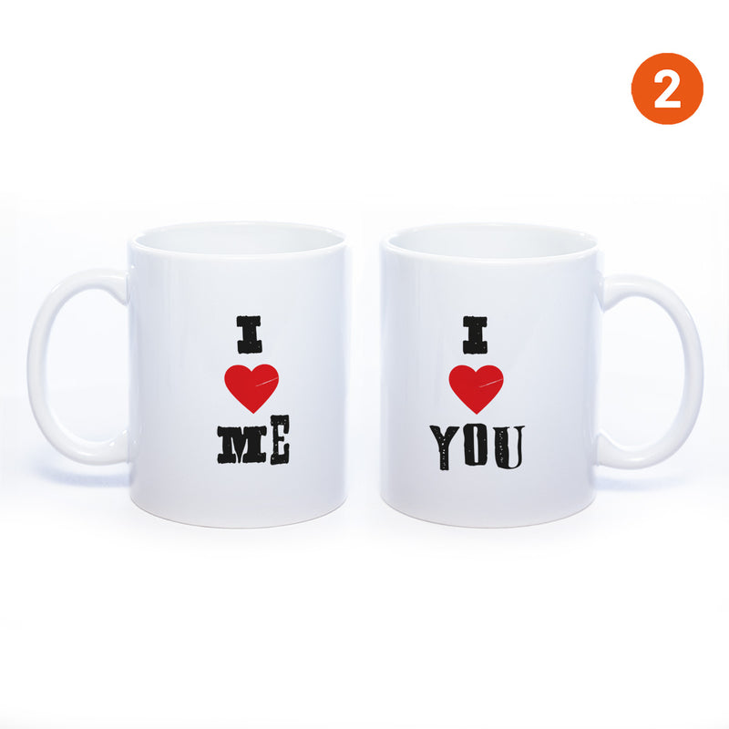 Motiv - Tasse mit Sprüchen "I LOVE ME" & "I LOVE YOU" spülmaschinenfest