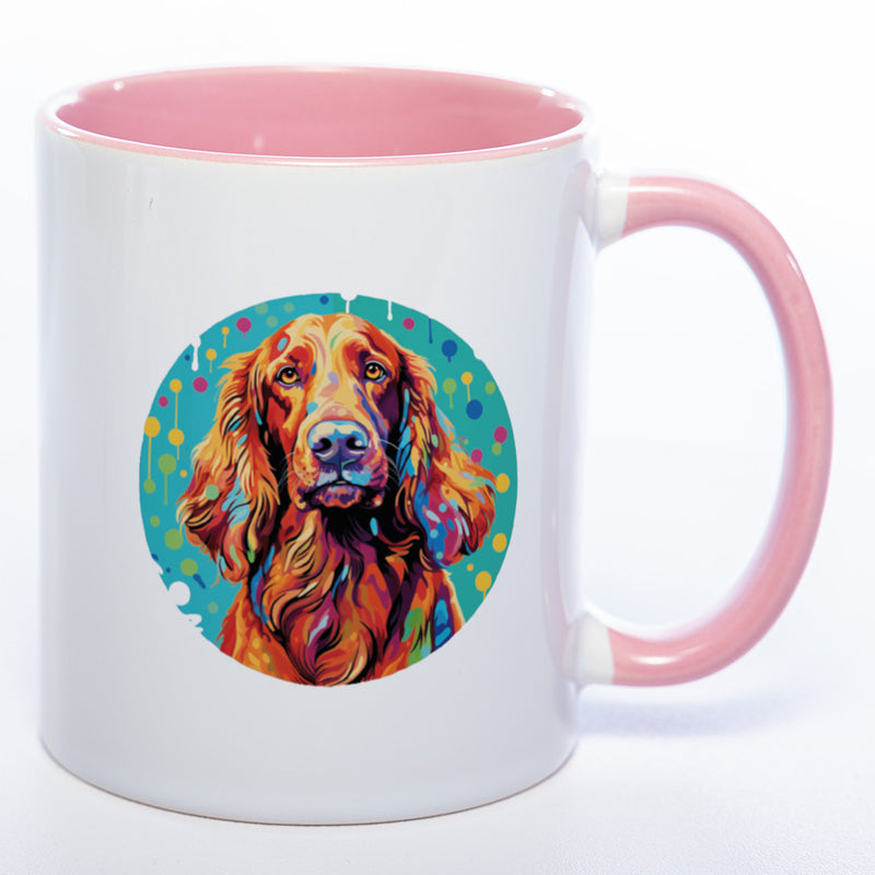 Mug Art Tasse mit Irish Setter Motiv 3 wahlweise mit NAME - Kaffeetasse StickyWorld Exclusive