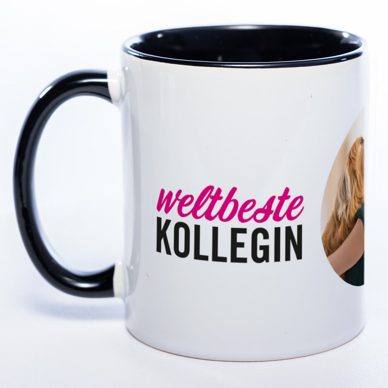 Spülmaschinenfeste Tasse "Weltbeste Kollegin" mit Foto (HD Druck) | Jetzt selbst gestalten!