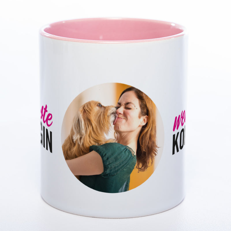 Spülmaschinenfeste Tasse "Weltbeste Kollegin" mit Foto (HD Druck) | Jetzt selbst gestalten!