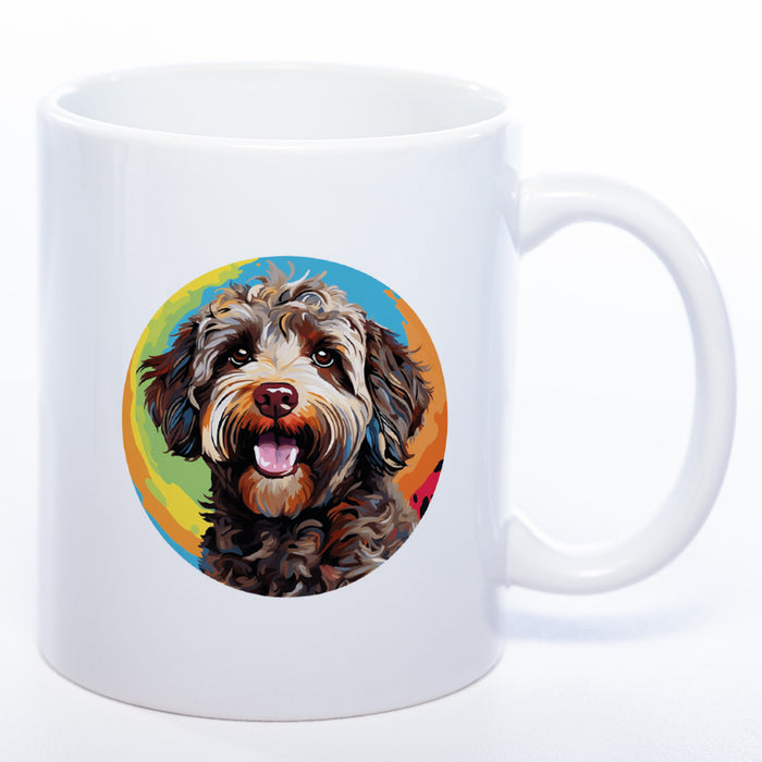 Tasse auf Wunsch mit Namen und Lagotto Romagnolo-Motiv weiß