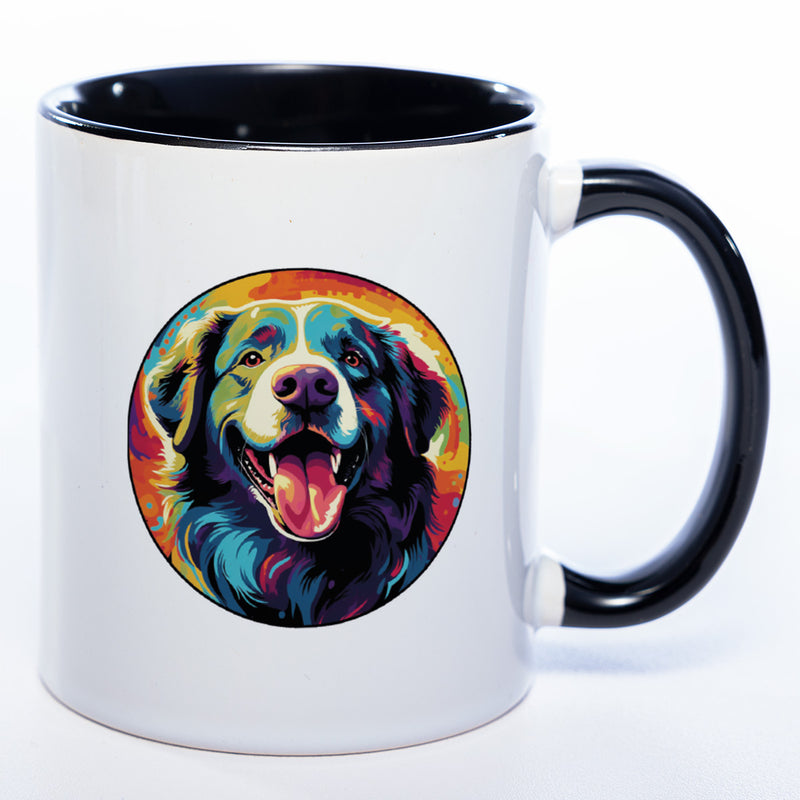 Tasse auf mit Namen und Landseer-Motiv 4 schwarz
