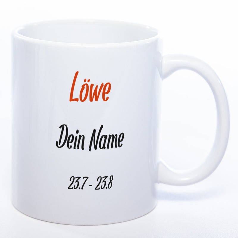 Sternzeichen -Tasse mit Namen und Geburtsdatum - spülmaschinenfest