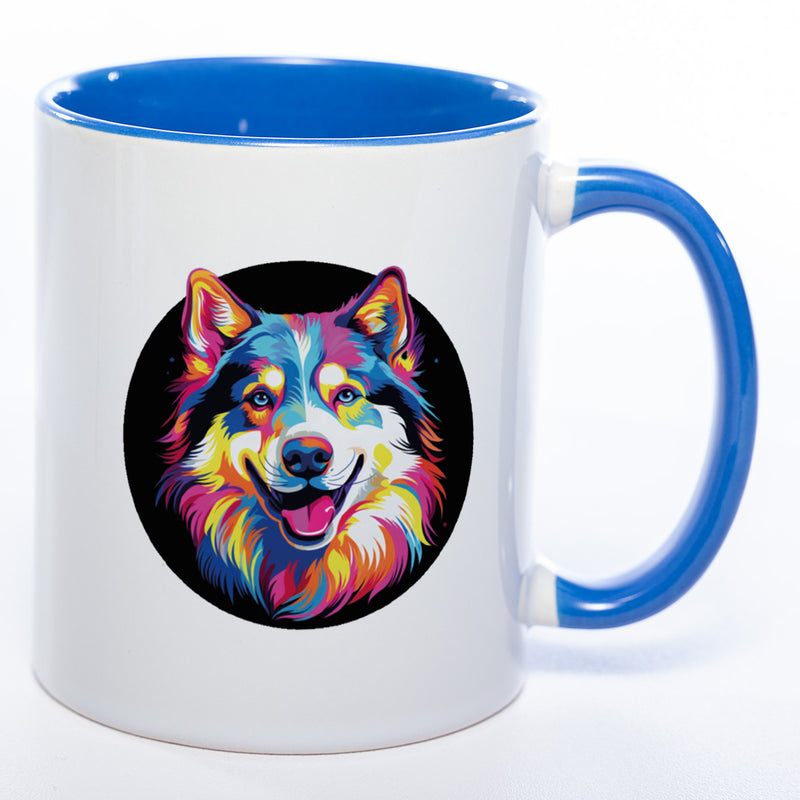 Mug Art Tasse mit Malamute Motiv 2 wahlweise mit NAME - Kaffeetasse StickyWorld Exclusive