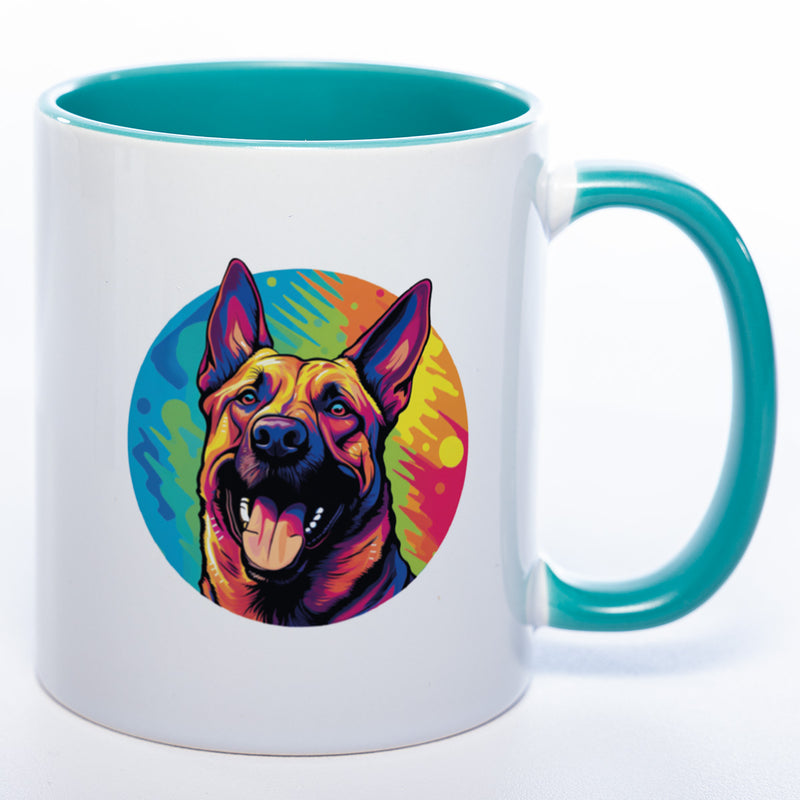 Mug Art Tasse mit Malinois Motiv 2 wahlweise mit NAME - Kaffeetasse StickyWorld Exclusive