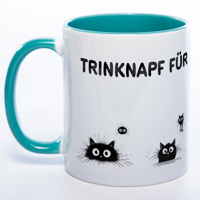 Trinknapf für Katzenpersonal - spülmaschinenfeste Motiv-Tasse  - süße Kaffeetasse in vielen Farben