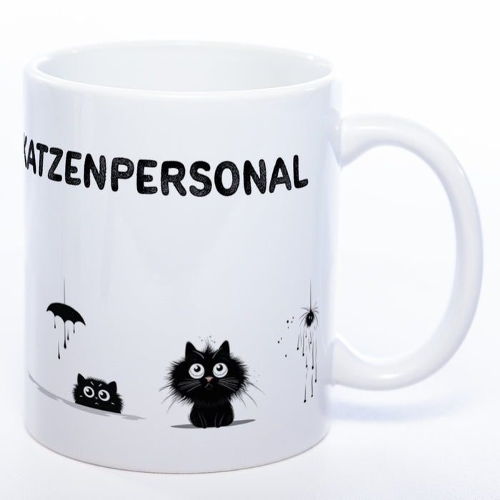 Trinknapf für Katzenpersonal - spülmaschinenfeste Motiv-Tasse - süße Kaffeetasse in vielen Farben