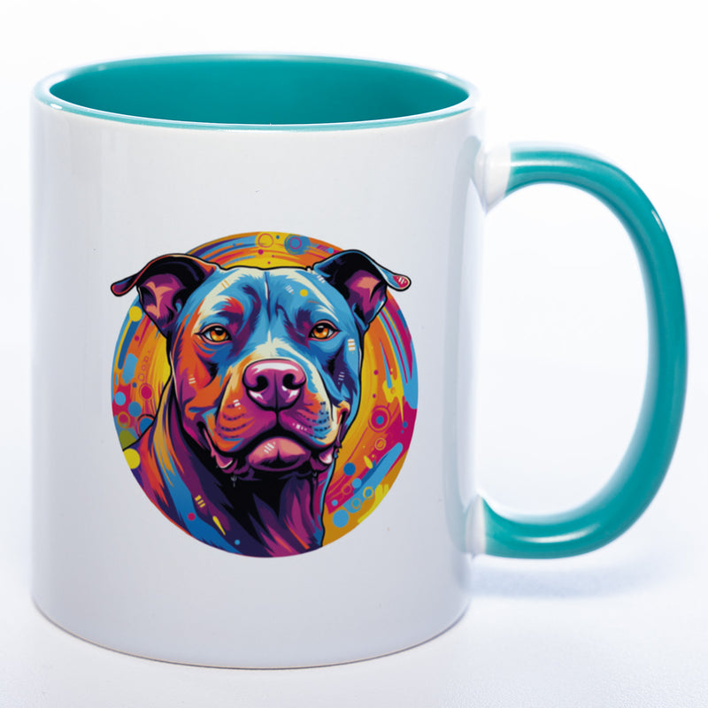 Mug Art Tasse mit Pitbull wahlweise mit NAME - Kaffeetasse StickyWorld Exclusive