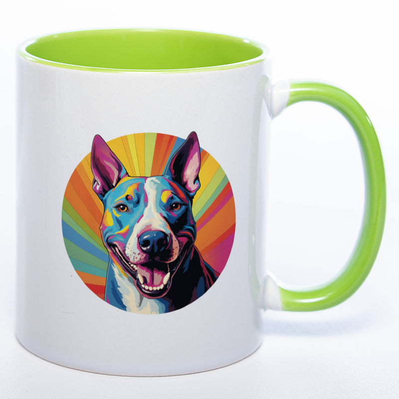 Mug Art Tasse mit Bullterrier Motiv 4 wahlweise mit NAME - Kaffeetasse StickyWorld Exclusive
