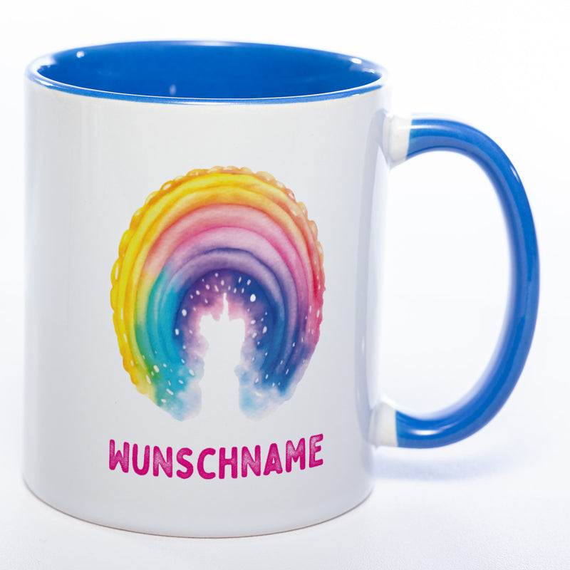 Mug Art Tasse Regenbogen mit Wunschname  - Kaffeetasse StickyWorld Exclusive