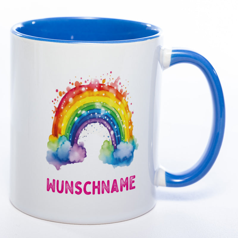 Mug Art Tasse Regenbogen Motiv 4 mit Wunschname  - Kaffeetasse StickyWorld Exclusive