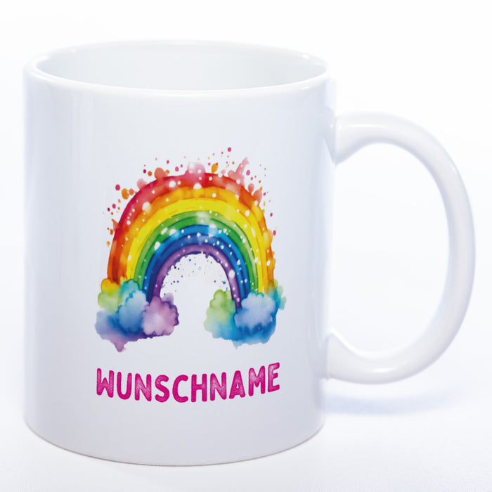 Mug Art Tasse Regenbogen Motiv 4 mit Wunschname - Kaffeetasse StickyWorld Exclusive