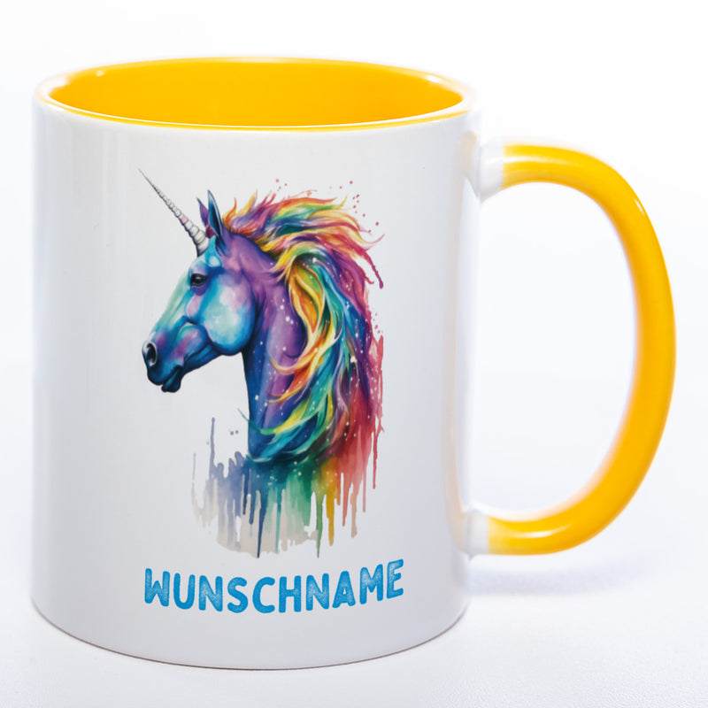 Mug Art Tasse Einhorn mit Wunschname - Kaffeetasse StickyWorld Exclusive